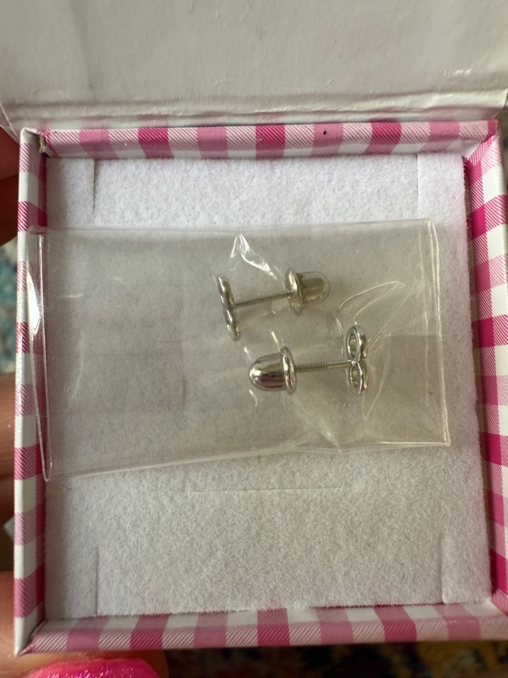 In Season #8 Sterling Silver Baby/Toddler Screw Back Earrings NWT